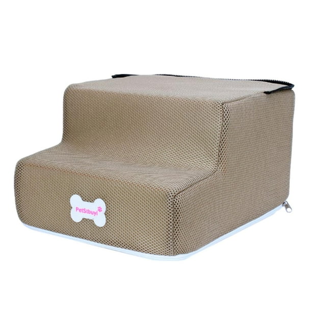 Escaleras transpirables para mascotas, de 2 escalones, de malla, antideslizantes. camello