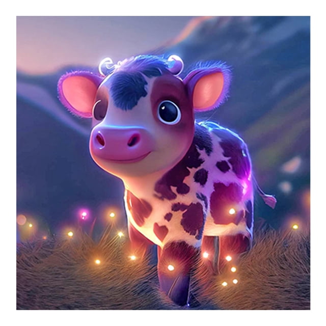 (LP123) Resina Diamante Serie Animal Vaca Pequeña Diamante 30*30CM