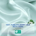thumbnail image 5 of THXSILK 25 Momme Silk Pillowcase, Both Side 100% Mulberry Silk Pillowcase for Hair and Skin, Natural Mulberry Silk Dual Sides with Hidden Zipper, California King(20"x40"), Light Blue, 5 of 8
