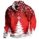 thumbnail image 1 of Sudadera sin capucha para hombre, moda, bolsillos, manga larga, estampado navideño, sudadera con capucha, blusa de poliéster para hombre., 1 of 2