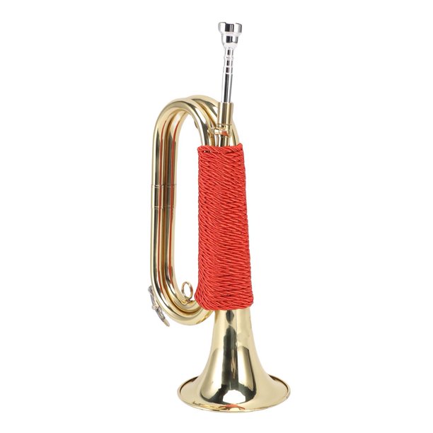 Corneta, Trompeta De Caballería Exquisita Con Trenzado Rojo Para Banda Escolar