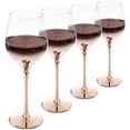 thumbnail image 4 of MyGift 19 oz Luxury Electroplated Rose Gold Crystal Stemware Wine Glasses, Set of 4, 4 of 7