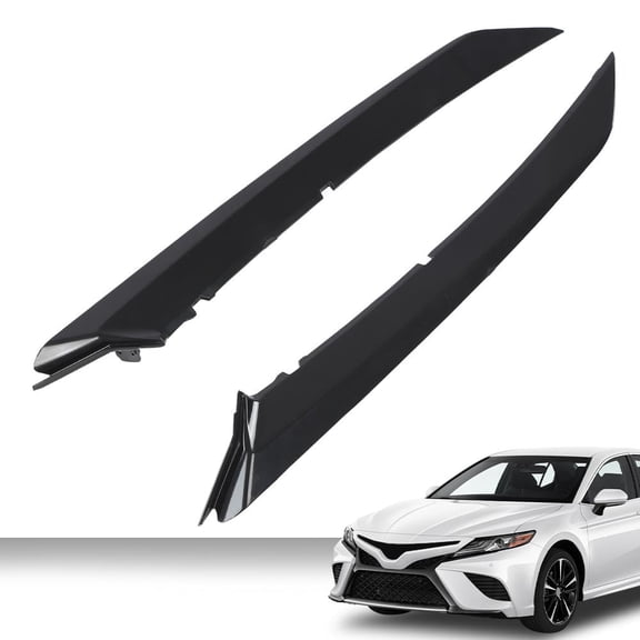 PIT66 Front Bumper Grille Trim Moldings Fit For 2018-2022 Toyota Camry SE XSE Black