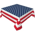 thumbnail image 2 of Red White Blue Square Tablecloth 52×52 Inch 4th of July Table Cloth Patriotic Small Square Tablecloths Indoor Outdoor Washable Wrinkle Free Stain Resistant Waterproof Fabric Table Cover, 2 of 6
