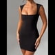 thumbnail image 4 of Vestido Corto de Verano para Mujer, de Color Liso, Cruzado, con Cremallera en la Espalda y para Cóctel Negro M, 4 of 8