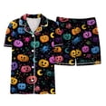 thumbnail image 4 of UAYOTSE Silky Button‑Up Satin Pajama for Kids Girls, Collared Short Sleeve Top plus Matching Shorts, Relaxed‑Fit Indoor Loungewear Outfit Size 12-13 Years, 4 of 6