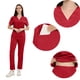 thumbnail image 3 of Ropa de Trabajo Mujeres Lavado de Bolsillo de Manga Corta Uniforme de Enfermera de Secado Elástico, 100% Poliéster Set Ligero, Lavado a Mano Casual, 3 of 6