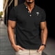 thumbnail image 1 of Tops para hombre, blusas y camisas de manga corta con cuello redondo para hombre, blusas casuales con estampado de botones, manga corta, cuello vuelto, blusas de poliéster para hombre, 1 of 6