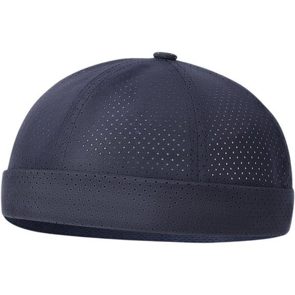 Jiibva Brimless Hat Breathable Skull Cap Mesh Beanie Hat Casual Unisex Fisherman Cap Summer Brimless Skull Cap