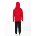 thumbnail image 3 of TiaoBug Kids Boys Girls 2Pcs Casual Sportsuits Activewear Long Sleeve Hoodies Sweatshirt with Jogger Pants Sweatsuit Set Red&Black 9-10, 3 of 7