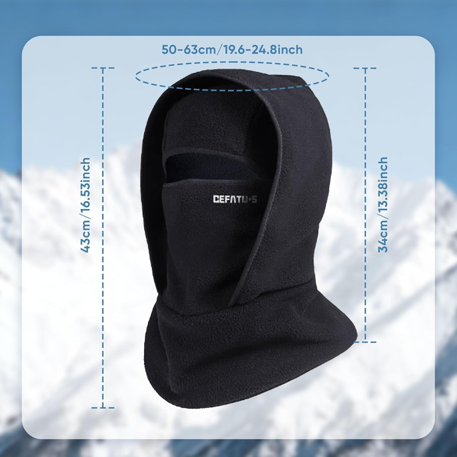 Outdoor Winter Warm Hat Neckband Integrated Cycling Ski Mask for Men Women Fleece Face Head Neck Cover Windproof