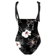thumbnail image 3 of Aayomet Swimsuits Ruched Tummy Control Bathing Suits Vintage Retro Push Up Swimwear,Black L, 3 of 4