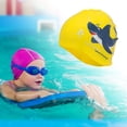thumbnail image 2 of Unique Bargains 1 Pc Silicone Waterproof Cartoon Shark Swim Cap Yellow Blue, 2 of 6