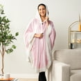 thumbnail image 4 of PAVILIA Wearable Blanket for Adult Women, Cozy Plush Fleece Blanket Poncho Cape with Hood, Super Soft Shawl, Angel Wrap Throw for Office, Light Pink, 4 of 10