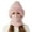 Pink, variant on Versatiles Knitted Hat Women Ponytail Hat with Integrated Vintage Neck Warmer for Women with Neck Warmer