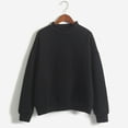 thumbnail image 2 of Daznico Women's Casual Crew Neck Sweatshirts Raglan Long Sleeve Solid Tunic Tops Loose Pullovers Black S, 2 of 6
