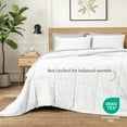 thumbnail image 2 of Ivy Union Comforter Set - Box Stitch - Easy Care Ultra-Soft Microfiber - All Season Warmth - Bedding Comforter - Cal King - White, 2 of 7