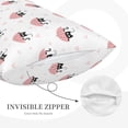 thumbnail image 3 of Lsque Umbrella Cat Pattern Pillow Case – Soft & Cozy Throw Pillow Cover, Hypoallergenic Cushion Case for Sleeping Women with Envelope Closure-20"x30", 3 of 6