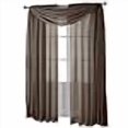 thumbnail image 3 of Solid Abri Rod Pocket, 50-Inch Wide x 63-Inch Long Crushed Sheer Curtain Panel, Chocolate, 3 of 4