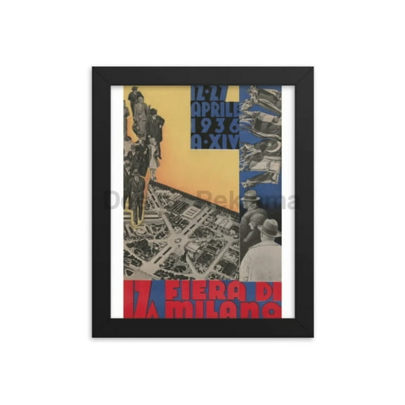17th Milan Fair, Italy April 1936. Framed Vintage Travel Poster