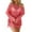 Hot Pink, variant on Tqyyweavej Womens Crochet Beach Cover Up Long Sleeve Solid Color Loose Swim Cover Up Casual Free Size Crew Neck Swimsuit Coverup for Women