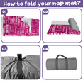 thumbnail image 5 of Kainsy Duckbe Toddler Daycare Nap Mat - Preschool Sleeping Bag with Pillow and Blanket, Custom Perschool Nap Gift for Kids, Comfortable & Cozy Nap Mat for Toddler Girl and Boy, Dark Pink & White, 5 of 9