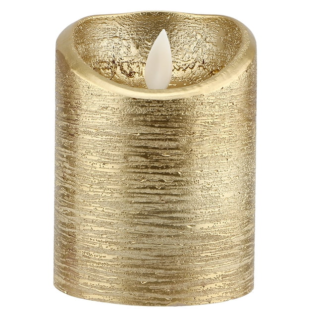Flame-Less Candles,Led Flame-Less Candles Battery Gold Swinging Flame Electric Candle Lights Weddings(L(7.5x15cm))