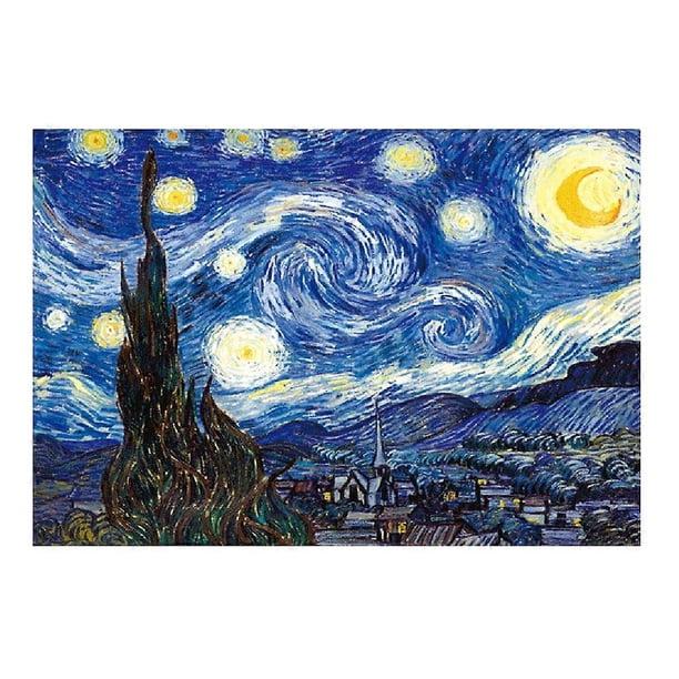 Starry Night Puzzle 1000pcs High Level Jigsaw Puzzle Eco-Friendly Paper Puzzle DIY Oil Painting Kids Adult Fidget Toy