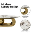 thumbnail image 6 of MDQMD Oval Coffee Table with Faux Marble Top Gold Steel Base Modern Minimalist Living Room Table  Storage Shelf Central Ball Support Design Gold Marble Space-Saving Center Table, 6 of 10