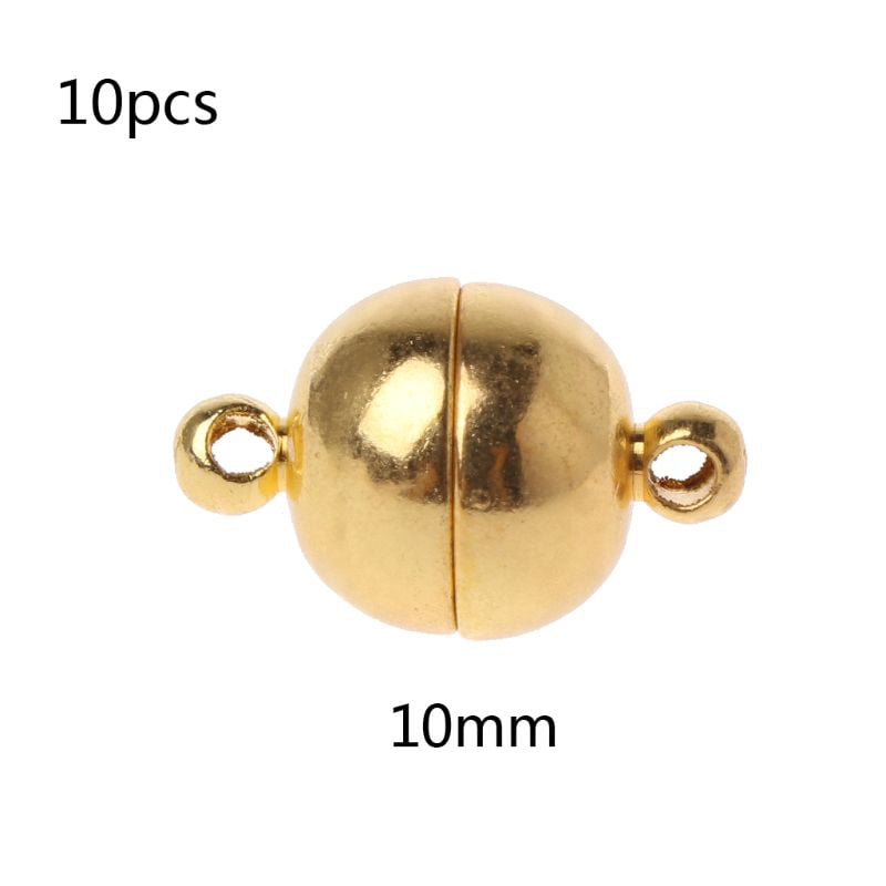8mm Yellow Gold Plated Magnet Ball Clasp Jewelry Making Design Findings 1 Pcs 