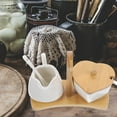 thumbnail image 2 of HEANUJJ Sugar and Milk Serving Set with Bamboo Spoon for Home Use 1 Set, 2 of 8