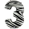 thumbnail image 2 of Burton & Burton 40" Number 3 Shape Zebra Balloon, 2 of 2