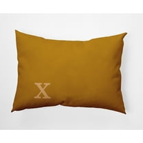 Simply Daisy 14" x 20" Modern Monogram Indoor/Outdoor Polyester Throw Pillow, Autumn Gold