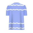 thumbnail image 4 of Itsame Summer Womens Printed T-Shirt Casual Short Sleeved Shirt Tops Round Neck Blouses Sky Blue Size M, 4 of 5