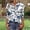 A65 White, variant on Blouse for Women Gradient Ombre Printed V Neck 3/4 Sleeve Button Down Loose Fit Casual Office Workwear Tunic Top
