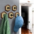 thumbnail image 2 of Autumn Alley Large Rattan Wall Hooks, Hat Hooks and Bathroom Coat Hook, Set of 5 Hexagon Hook with Gold Accent Metal Holder, Robe & Towel Hooks for Entryway, Bathroom, or Kitchen, 2 of 11