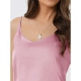 thumbnail image 5 of DARING DIVA Satin Cami Silky Strap Top Lounge Pajama Camisole XS Pink, 5 of 7