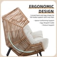 thumbnail image 6 of Walsunny Double Egg Chairs Outdoor Patio Wicker Oversized Egg Shell Lounger Lawn Chair with Cushion for Indoor Outside Porch Balcony Backyard, Original Wood Color Rattan Beige Cushion, 6 of 7