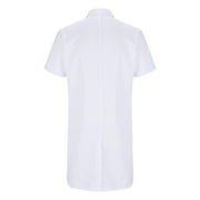Xfvqtps Professional Lab Coat for Men and Women Short Sleeve Doctor Uniform with 3 Pockets Laboratory Jacket Thin Style White