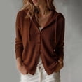thumbnail image 5 of Axdhxbd Hollow Out Hooded Cardigan Sweater for Women Button Up Open Front Sweaters Loose Fit Lightweight Long Sleeve Crochet Sweaters 2XL, 5 of 7