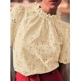 thumbnail image 3 of PRETTYGARDEN Summer Tops for Women Trendy Short Sleeve Eyelet Embroidered Dressy Casual Blouse Shirts, 3 of 8
