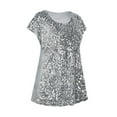 thumbnail image 4 of PrettyGuide Women's Sequin Top Shimmer Glitter Loose Bat Sleeve Party Tunic Tops, 4 of 6