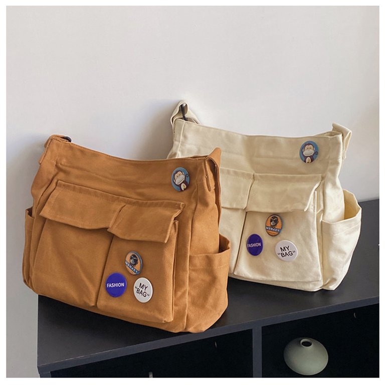 Large Capacity Hobo Shoulder Bag Canvas Messenger Bag 