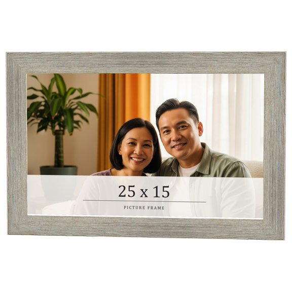 25x15 Frame Grey Real Wood Picture Frame Width 1.5 Inches | Interior Frame Depth 0.5 Inches | Barn