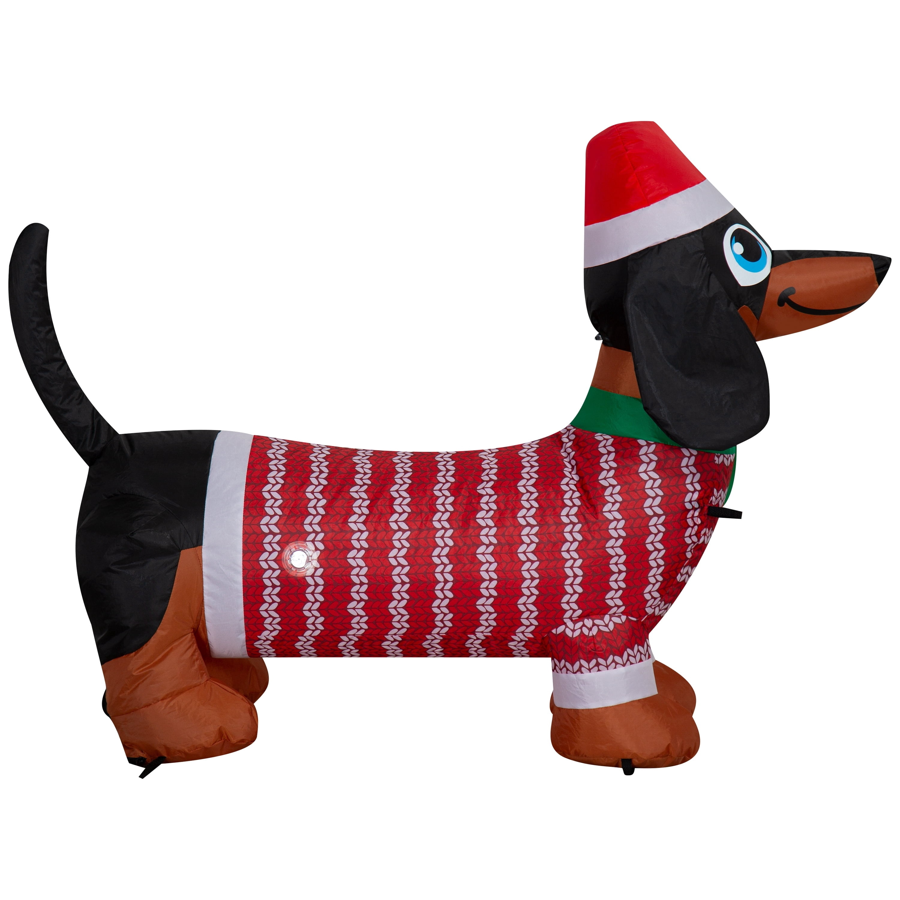 Multicolor Dachshund in Sweater Christmas Airblown Yard Inflatable, 3.5', by Holiday Time