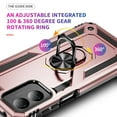 thumbnail image 2 of Rosebono Compatible With Motorola G Power 2024 Case, Hybrid Slim Armor Cover Case With Adjustable Integrated 180 or 360 Degree Rotating Ring Kickstand For Motorola G Power 2024 (Rose Gold), 2 of 5