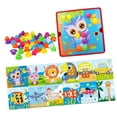 thumbnail image 1 of Tablero de mosaico con clavijas, juguete a juego de colores, juguetes educativos, 46 botones y 12 imágenes con clavijas para niños pequeños, regalos Estilo E Hugo Tablero de mosaico, 1 of 10