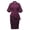 Purple, variant on Afinprain Women's Clergy Dress with Tab Collar Peplum Waist and Puff Sleeve Church Minister Uniform