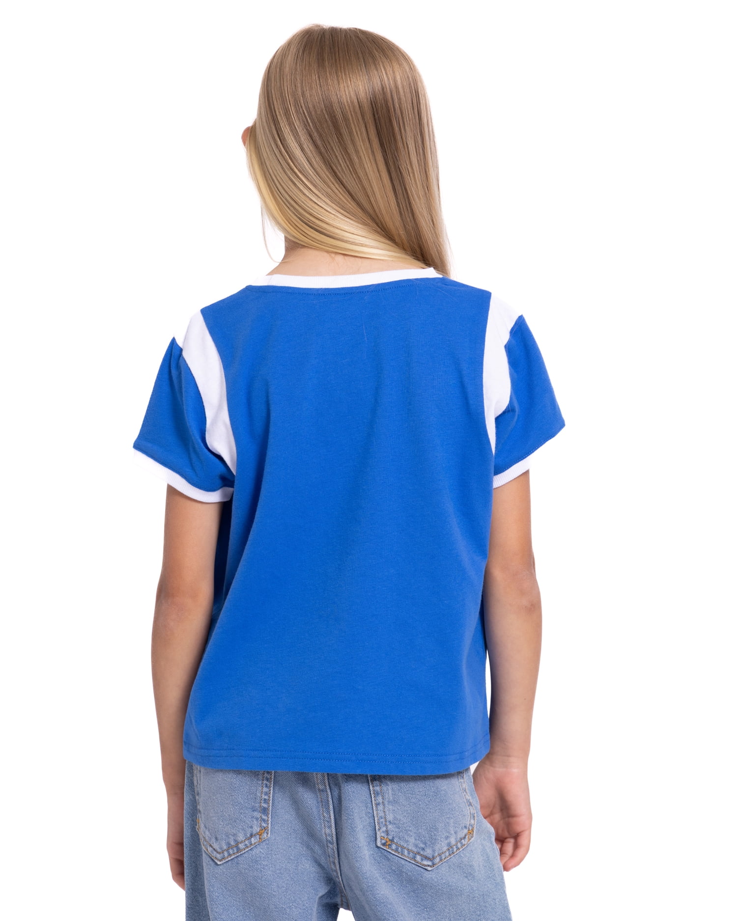 Stitch Girls Graphic Game Day Tee with Short Sleeves, Sizes 4-16