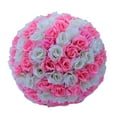 thumbnail image 4 of Farfi 20cm Artificial Rose Silk Flower Ball Hanging Wedding Party Decor Centerpiece (Pink), 4 of 8